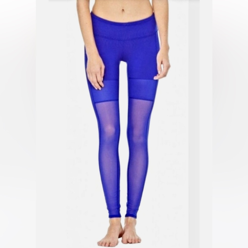 Alo Yoga ‘Lean’ Mesh Leggings, Electric Blue, Size Small, Preloved